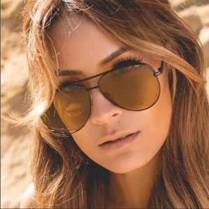 Quay x Desi Sahara Black/Olive Aviator Sunglasses